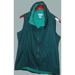 Columbia Women's Size Medium Shining Light Vest Blue Teal Fleece Lined Full Zip